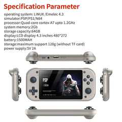 Choice US 128G M17 Handheld Video Game Console 64G 128G Open Source Linux System 4.3inch Screen Portable Po