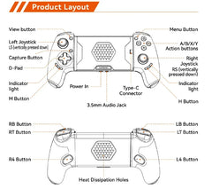 Choice White Original Gamwing Aobing Max Type-C AB01 Wired Bluetooth Stretch Game Controller Mobile For Pho