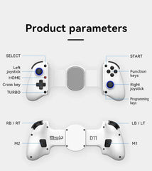 Black BSP-D11 Stretching Wireless Game Controller For SWITCH/Android/Apple IOS Tablet For PS3/PS4/XB